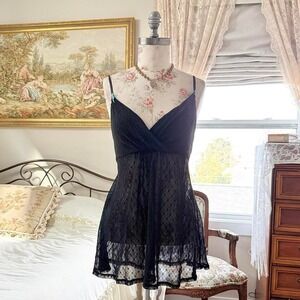 black lace slip Y2K Ambrielle black lace slip dress size xl